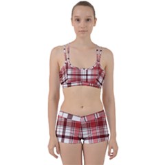 Red Abstract Check Textile Seamless Pattern Perfect Fit Gym Set