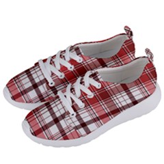 Red Abstract Check Textile Seamless Pattern Women s Lightweight Sports Shoes