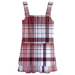 Red Abstract Check Textile Seamless Pattern Kids  Layered Skirt Swimsuit