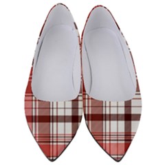 Red Abstract Check Textile Seamless Pattern Women s Low Heels