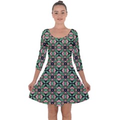 Soul Reflection Quarter Sleeve Skater Dress by deformigo