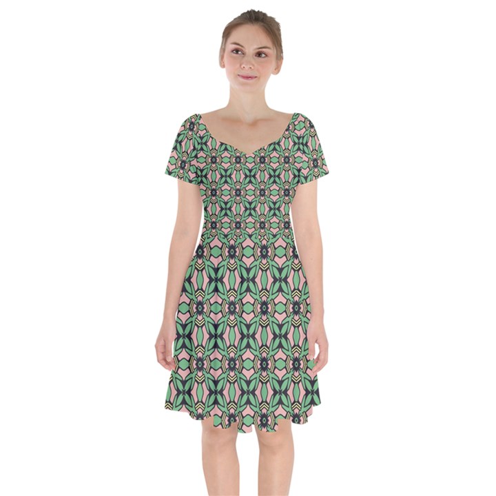 Soul Reflection Short Sleeve Bardot Dress