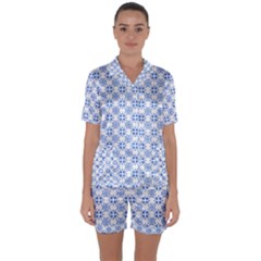 Df Paul Shineter Satin Short Sleeve Pyjamas Set by deformigo