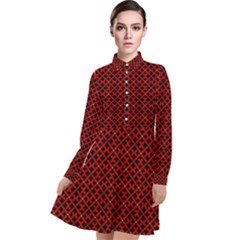 Df Pointsettia Long Sleeve Chiffon Shirt Dress by deformigo