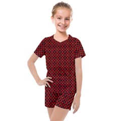 Df Pointsettia Kids  Mesh Tee And Shorts Set