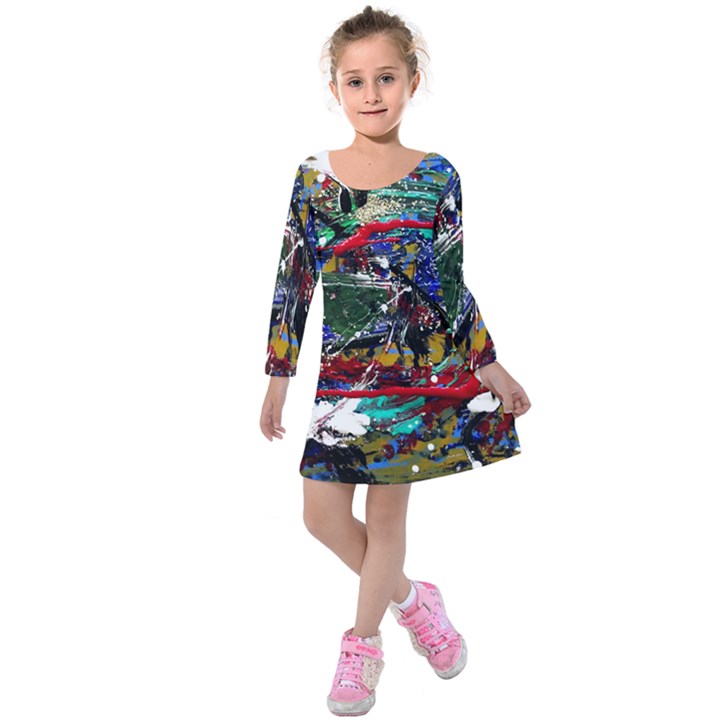 Speleology 1 1 Kids  Long Sleeve Velvet Dress