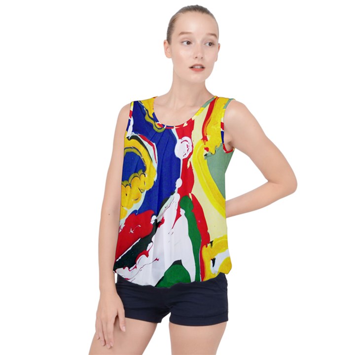 Africa As It Is 1 2 Bubble Hem Chiffon Tank Top