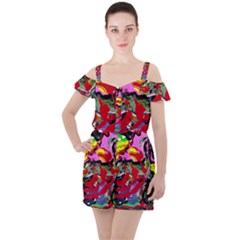 Faberge Chicken 1 2 Ruffle Cut Out Chiffon Playsuit by bestdesignintheworld