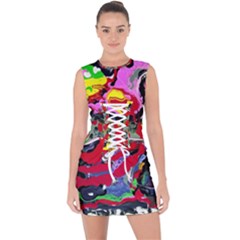 Faberge Chicken 1 2 Lace Up Front Bodycon Dress