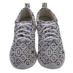 Black And White Baroque Ornate Print Pattern Women Athletic Shoes