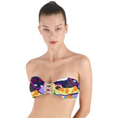 Mushroom,s Life Spin 1 2 Twist Bandeau Bikini Top