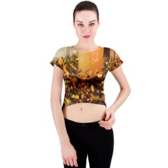 Christmas Tree  1 1 Crew Neck Crop Top by bestdesignintheworld