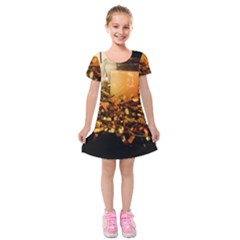 Christmas Tree  1 1 Kids  Short Sleeve Velvet Dress by bestdesignintheworld