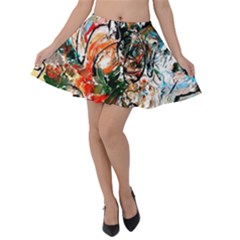 Lilies In A Vase 1 2 Velvet Skater Skirt by bestdesignintheworld