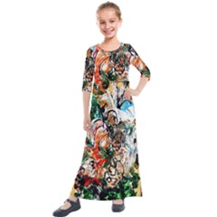 Lilies In A Vase 1 2 Kids  Quarter Sleeve Maxi Dress by bestdesignintheworld