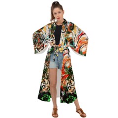 Lilies In A Vase 1 2 Maxi Kimono