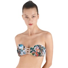 Lilies In A Vase 1 2 Twist Bandeau Bikini Top