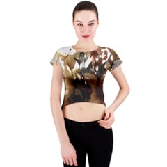 Lilies 1 1 Crew Neck Crop Top by bestdesignintheworld