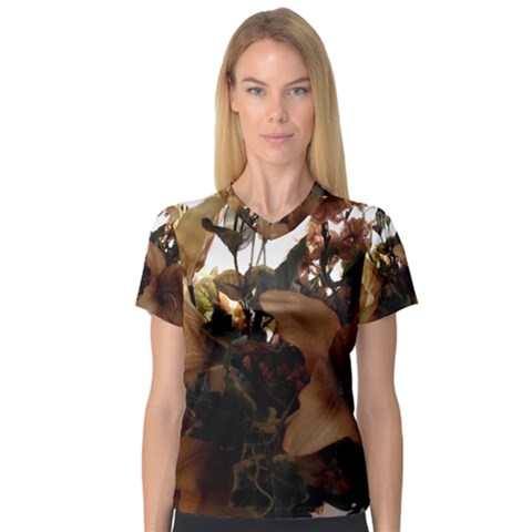 Lilies 1 1 V-neck Sport Mesh Tee by bestdesignintheworld