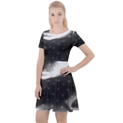 Polka Dots 1 2 Cap Sleeve Velour Dress  by bestdesignintheworld