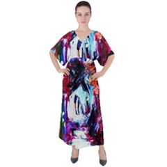 Funny House 1 1 V-neck Boho Style Maxi Dress