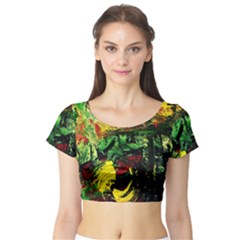 Revelation 1 2 Short Sleeve Crop Top by bestdesignintheworld