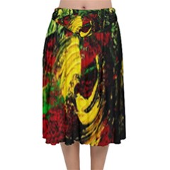 Revelation 1 3 Velvet Flared Midi Skirt by bestdesignintheworld