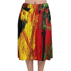 Revelation 1 4 Velvet Flared Midi Skirt by bestdesignintheworld