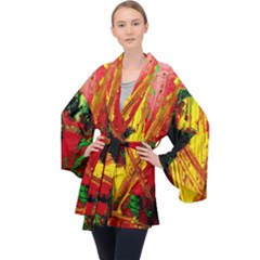 Revelation 1 4 Long Sleeve Velvet Kimono  by bestdesignintheworld