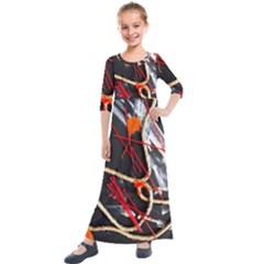 Collage 1 1 Kids  Quarter Sleeve Maxi Dress by bestdesignintheworld