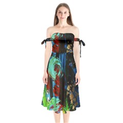 Night 1 2 Shoulder Tie Bardot Midi Dress by bestdesignintheworld