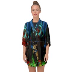 Night 1 2 Half Sleeve Chiffon Kimono by bestdesignintheworld