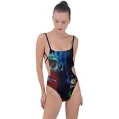 Night 1 2 Tie Strap One Piece Swimsuit by bestdesignintheworld