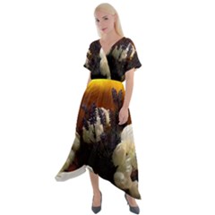 Tulips 1 2 Cross Front Sharkbite Hem Maxi Dress by bestdesignintheworld