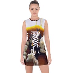 Tulips 1 2 Lace Up Front Bodycon Dress