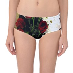 Roses 1 2 Mid-waist Bikini Bottoms by bestdesignintheworld