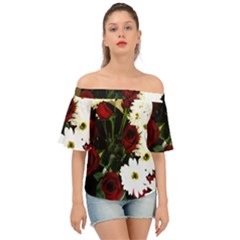 Roses 1 2 Off Shoulder Short Sleeve Top