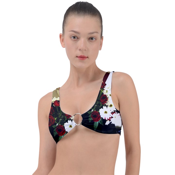 Roses 1 2 Ring Detail Bikini Top