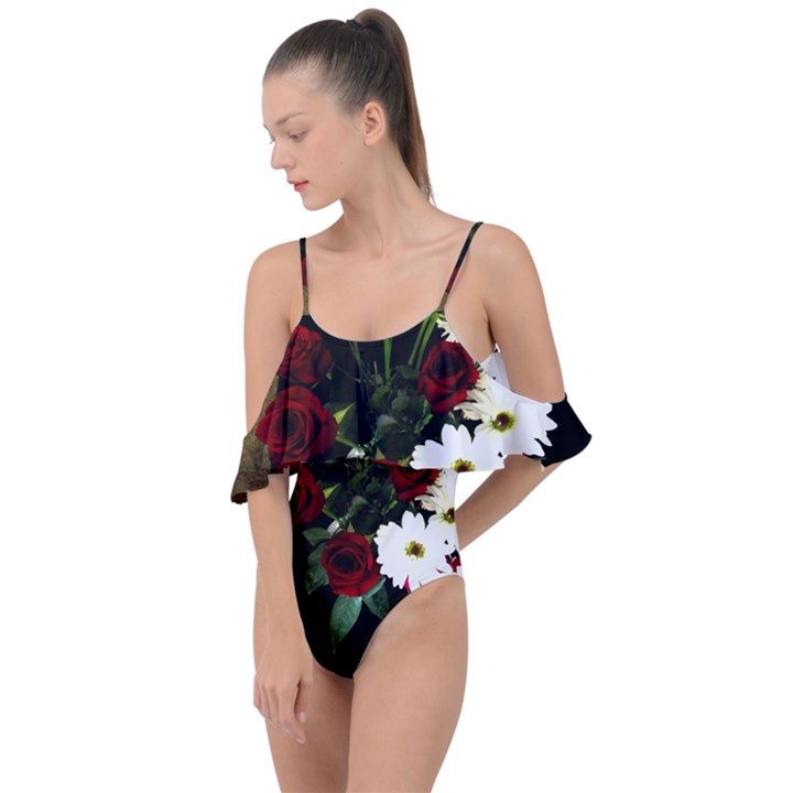 Roses 1 2 Drape Piece Swimsuit