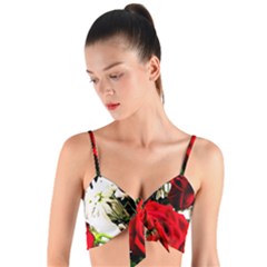 Roses 1 1 Woven Tie Front Bralet