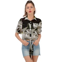 Daisies Tie Front Shirt  by bestdesignintheworld