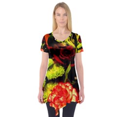 Flowers 1 1 Short Sleeve Tunic  by bestdesignintheworld