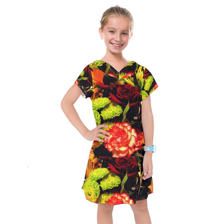 Flowers 1 1 Kids  Drop Waist Dress