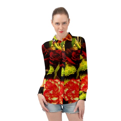 Flowers 1 1 Long Sleeve Chiffon Shirt by bestdesignintheworld