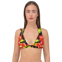 Flowers 1 1 Double Strap Halter Bikini Top