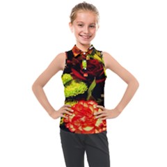 Flowers 1 1 Kids  Sleeveless Polo Tee