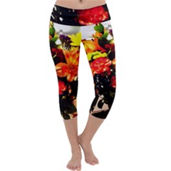 Flowers In A Vase 1 2 Capri Yoga Leggings by bestdesignintheworld