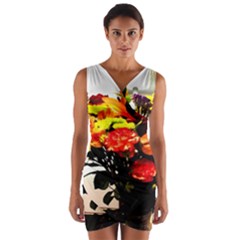 Flowers In A Vase 1 2 Wrap Front Bodycon Dress by bestdesignintheworld