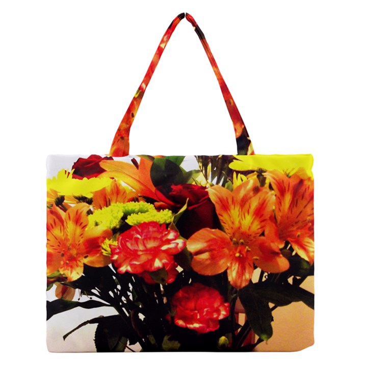 Flowers In A Vase 1 2 Zipper Medium Tote Bag