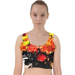 Flowers In A Vase 1 2 Velvet Racer Back Crop Top by bestdesignintheworld